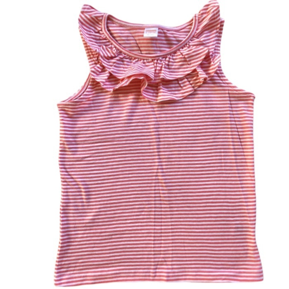 Striped ruffle tank top